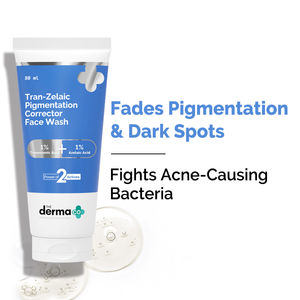 The Derma co. Tran-Zelaic Pigmentation Corrector Face Wash | With 1% Tranexamic acid and 1% Azelaic acid | | Treats Hyperpigmentation and Unclogs Pores | All skin types | Power of 2 Actives- 80 ml