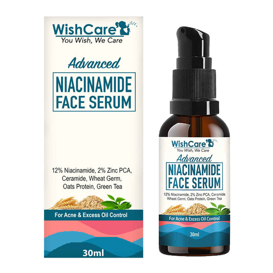 WishCare Advanced Niacinamide Serum for Acne & Excess Oil Control with 2% Zinc PCA, Ceramide, Oats, Green Tea - 30 ml