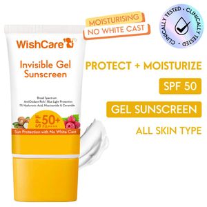 WishCare Invisible Gel Sunscreen SPF 50+ PA++++ -Broad Spectrum with No White Cast - 50 gm