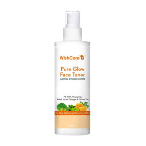 WishCare Pure Glow Face Toner for Pore Tightening & Even Toned Skin with 7% AHA, Oranges & Green Tea (200 ml)