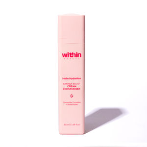 Within Beauty Hello Hydration Barrier Restore Cream Moisturizer for Normal to Dry Skin | 72 Hours Moisturisation | Infused with Ceramides & Shea Butter | 50 ml
