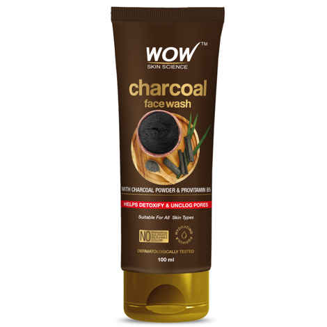 WOW Skin Science Charcoal Face Wash | Detoxifies Skin | Unclogs Pores | Lifts of Pollutants & Dirt 100 ml
